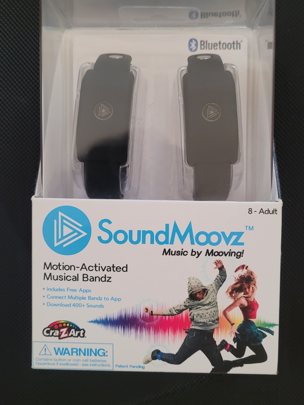 SoundMoovz Motion-Activated Musical Bandz - Black (2 Pack)
